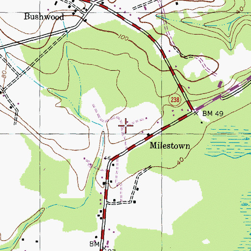 Topographic Map of Denby Hill, MD