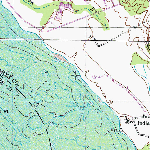 Topographic Map of Elm Bar, MD
