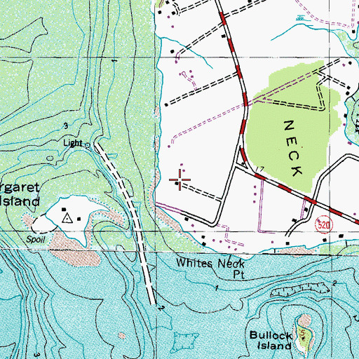 Topographic Map of Fosters Neck, MD