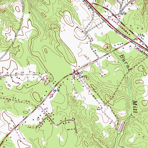 Topographic Map of Galilee Cemetery, MD
