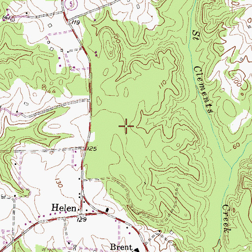 Topographic Map of Helen Estates, MD