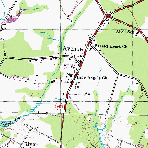 Topographic Map of Holy Angels School, MD