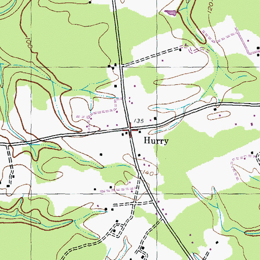 Topographic Map of Hurry Post Office (historical), MD