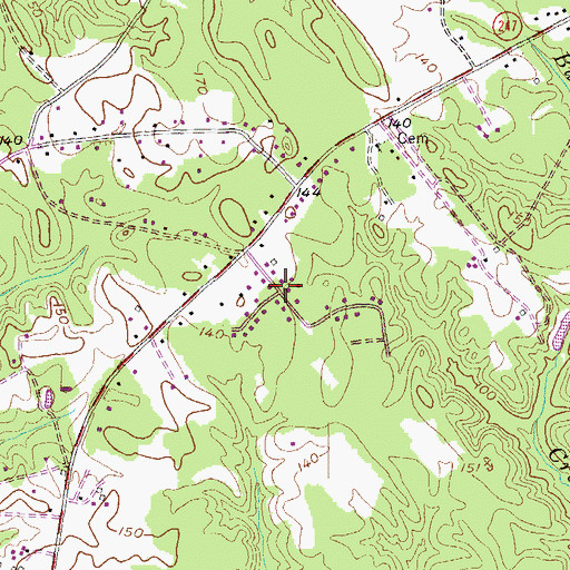 Topographic Map of King-Kennedy Estates, MD