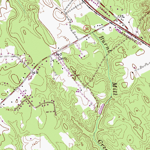 Topographic Map of Loveville Acres, MD