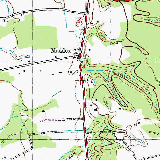 Topographic Map of Maddox Post Office, MD