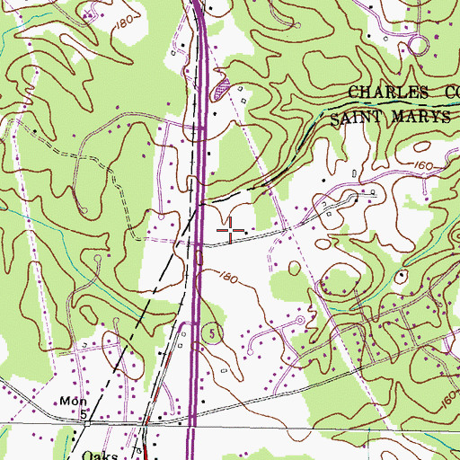 Topographic Map of McKays Plaza Shopping Center, MD