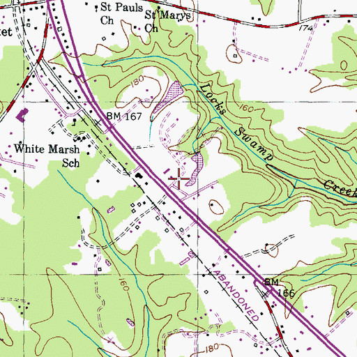 Topographic Map of Mechanicsville Post Office, MD