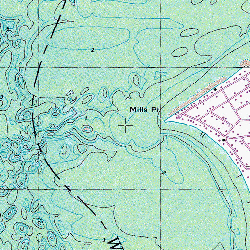 Topographic Map of Mill Point Bar, MD