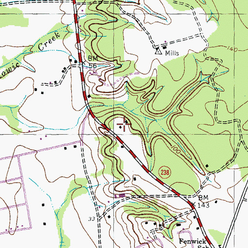 Topographic Map of Notley Hall, MD