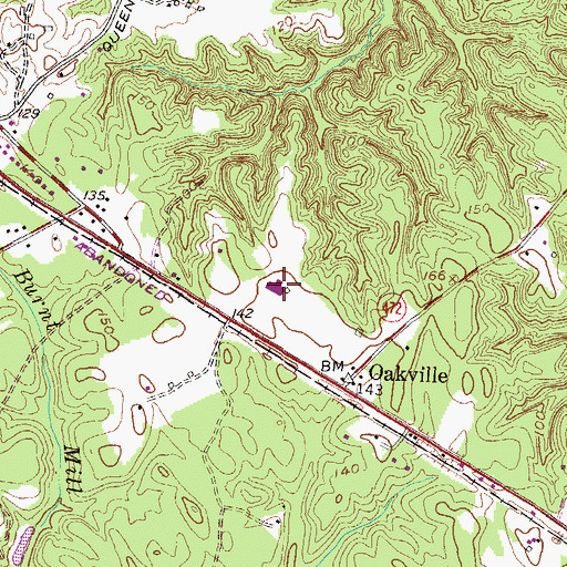 Topographic Map of Oakville Elementary School, MD