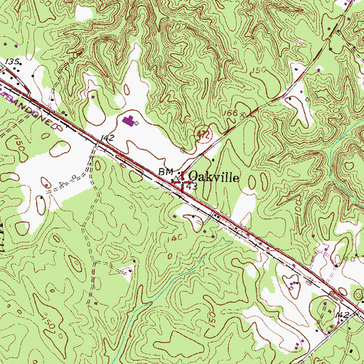 Topographic Map of Oakville Post Office (historical), MD