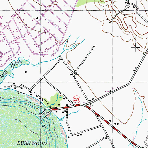 Topographic Map of Ocean Hall, MD