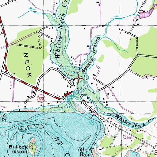 Topographic Map of Old Wharf Landing, MD