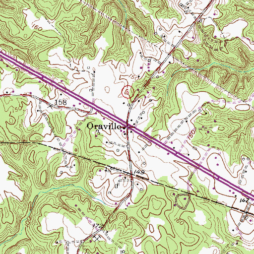 Topographic Map of Oraville Post Office (historical), MD