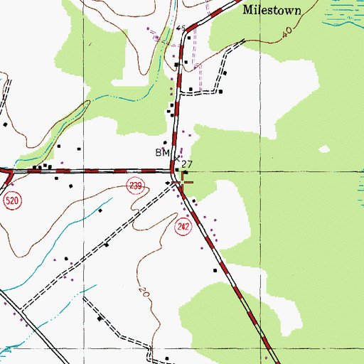 Topographic Map of Penerine, MD