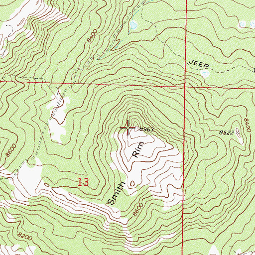 Topographic Map of Smith Rim, CO