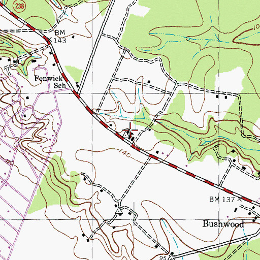 Topographic Map of Sacred Heart Catholic Church, MD