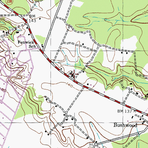 Topographic Map of Sacred Heart Parochial School, MD