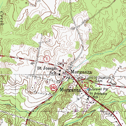 Topographic Map of Saint Joseph's Cemetery, MD