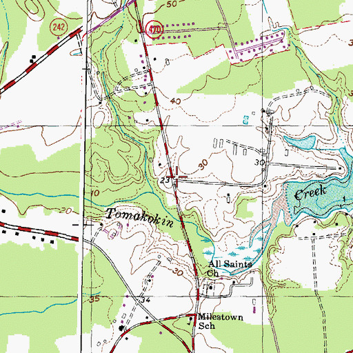 Topographic Map of Saint Winifreds (historical), MD