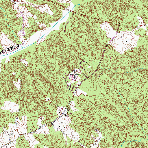 Topographic Map of Shady Dale, MD