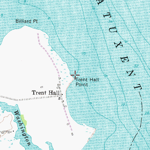 Topographic Map of Trent Hall Wharf, MD