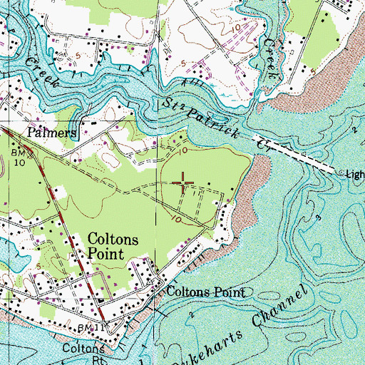 Topographic Map of Bedlam Neck, MD