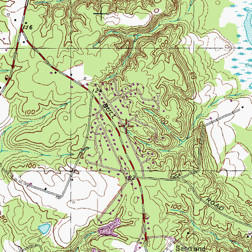 Topographic Map of Breton Woods, MD