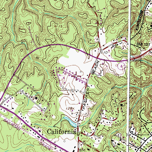 Topographic Map of Cal Acres, MD