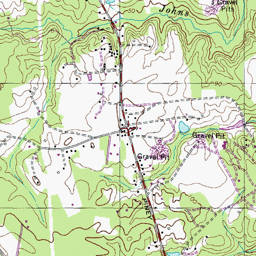 Topographic Map of Callaway Post Office, MD