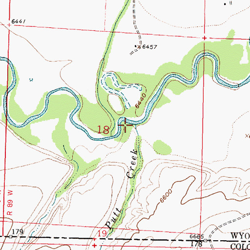 Topographic Map of Putt Creek, WY