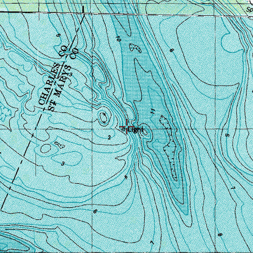 Topographic Map of Cobb Point Bar Lighthouse, MD