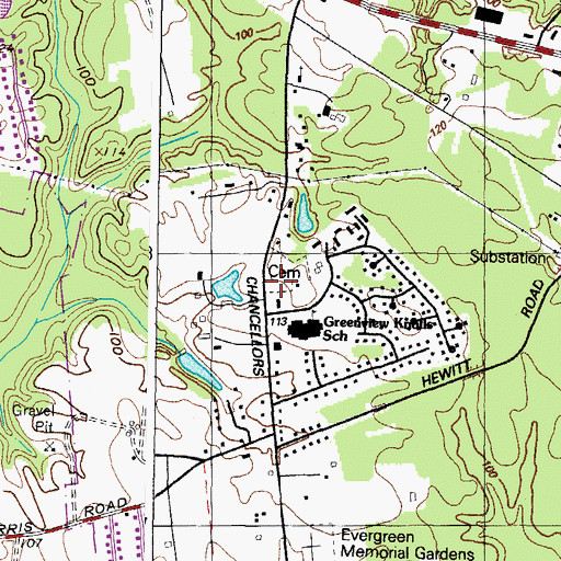 Topographic Map of Ebenezer Methodist Cemetery, MD