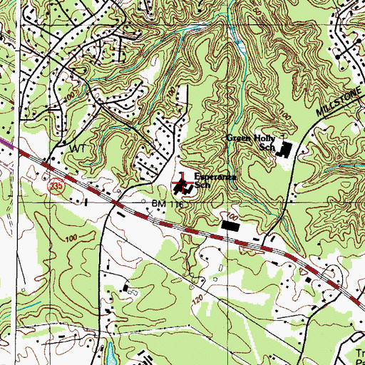 Topographic Map of Esperanza Middle School, MD