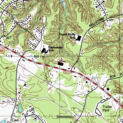 Topographic Map of Esperanza Shopping Center, MD