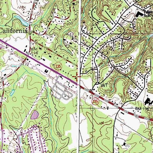 Topographic Map of First Church of Christ Scientist, MD