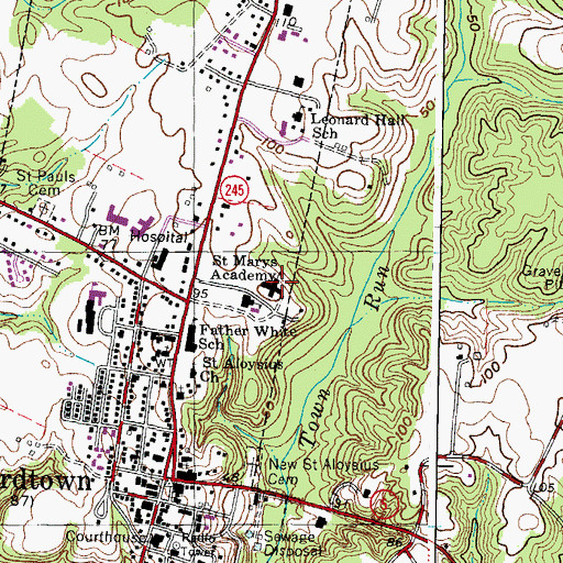 Topographic Map of Fords Enclosure (historical), MD