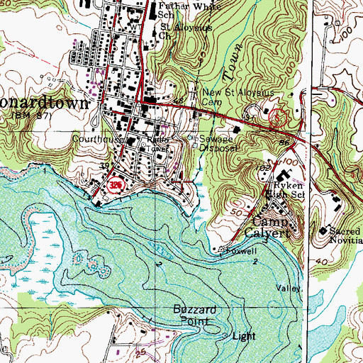 Topographic Map of Foxwell Point, MD
