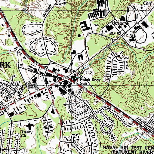 Topographic Map of Frank Knox School, MD