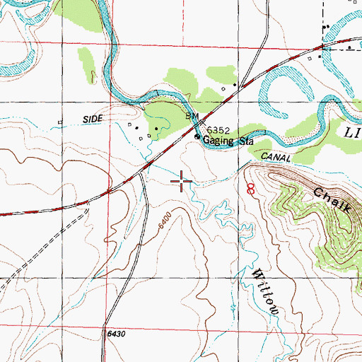 Topographic Map of Willow Creek, WY