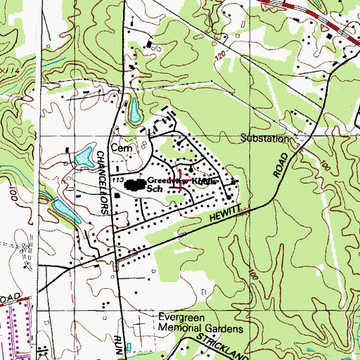 Topographic Map of Greenview Knolls, MD