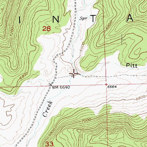 Topographic Map of Pitt Draw, UT