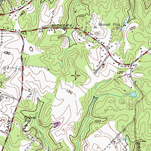 Topographic Map of Hickory Hill School (historical), MD
