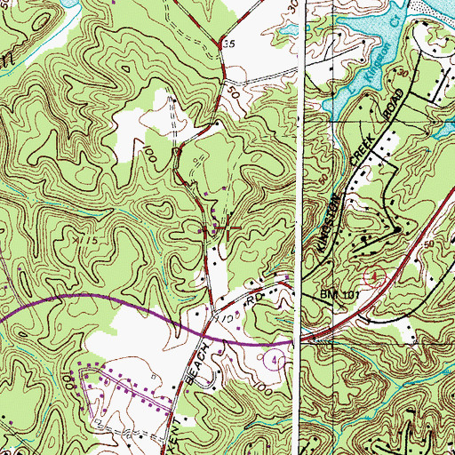 Topographic Map of Holly Haven, MD