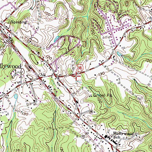 Topographic Map of Hollywood Church of the Nazarene, MD
