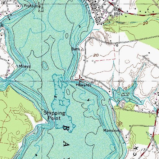 Topographic Map of Howard Wharf (historical), MD