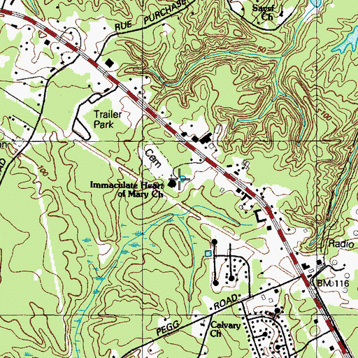 Topographic Map of Immaculate Heart of Mary Church, MD