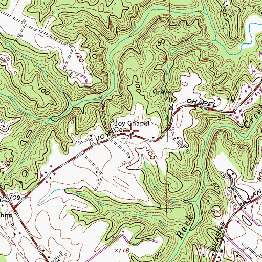 Topographic Map of Joy Chapel Methodist Church (historical), MD