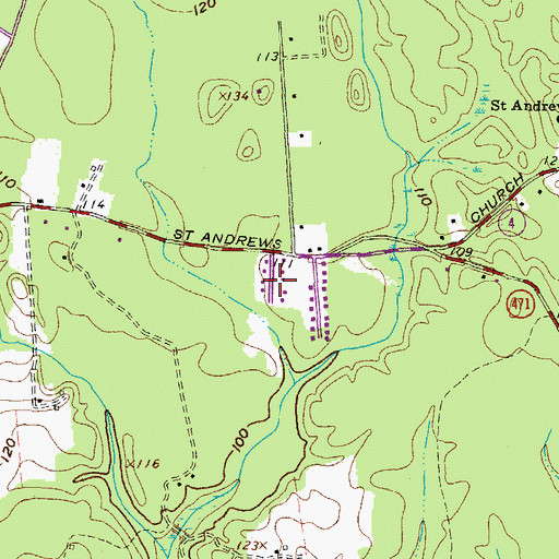 Topographic Map of Laceys Venture, MD